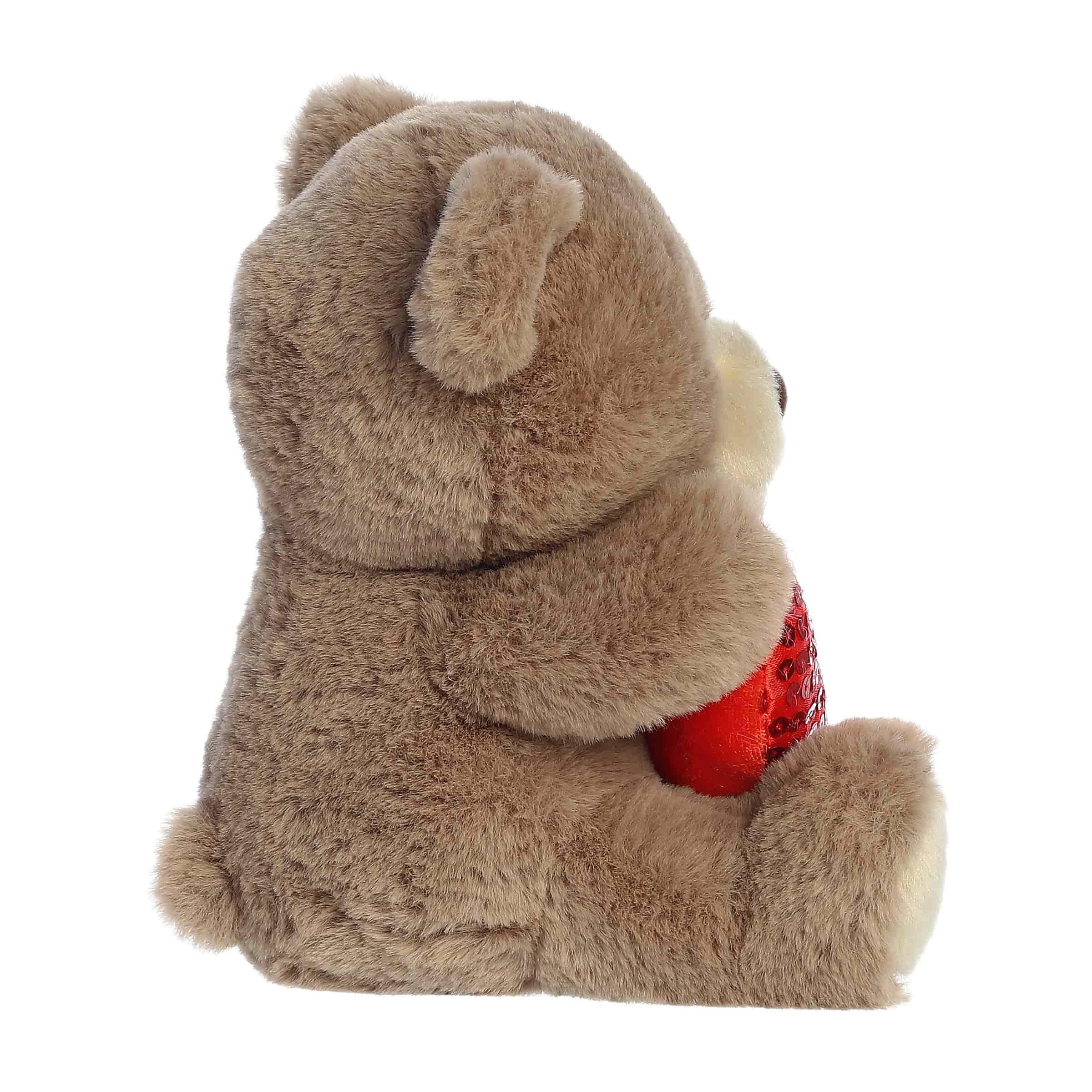 Aurora - Small Taupe Brown Heartwarming Stuffed Animal - 7" Glimmerheart Bear - Valentine