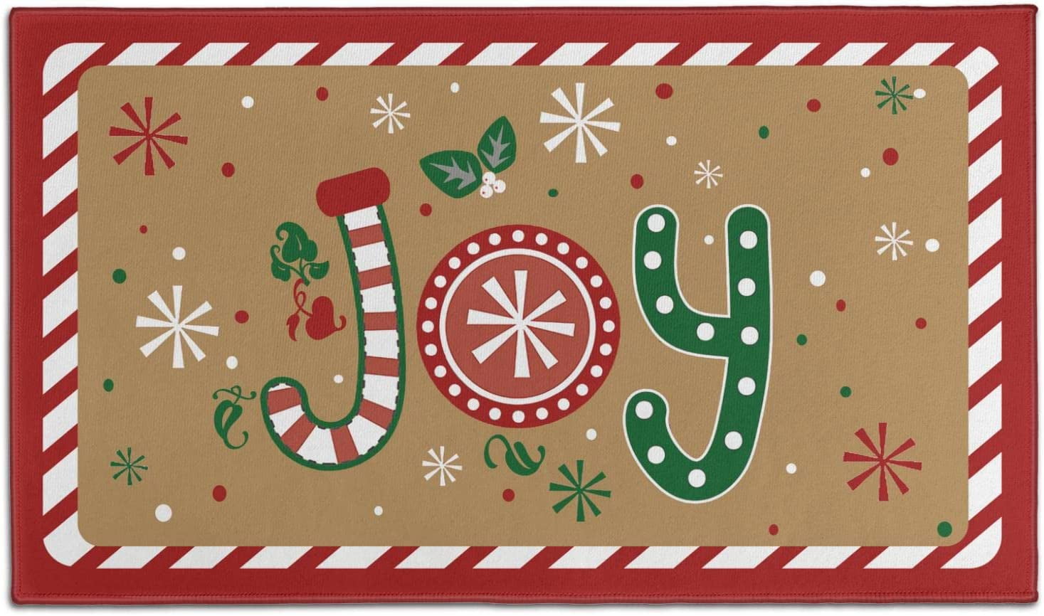 Happy Easter Kitchen Rugs Set 2 Piece,Easter Eggs Bunny Decorative Rugs