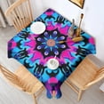 thumbnail image 2 of Colorful Mandala Tie Dye Pattern Square Tablecloth,Waterproof Square Table Cover,Wipeable Spillproof Washable Table Cover for Home Kitchen Party Decor 52"x52"(132x132cm), 2 of 6