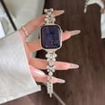 thumbnail image 6 of Butterfly Bracelet Compatible with Apple Watch Bands 41mm/40mm/38mm Slim Bling Jewelry Metal Strap, Shiny Diamond Wristband Replacement for iWatch Series 8/7/SE/6/5/4/3/2/1,Starlight, 6 of 6