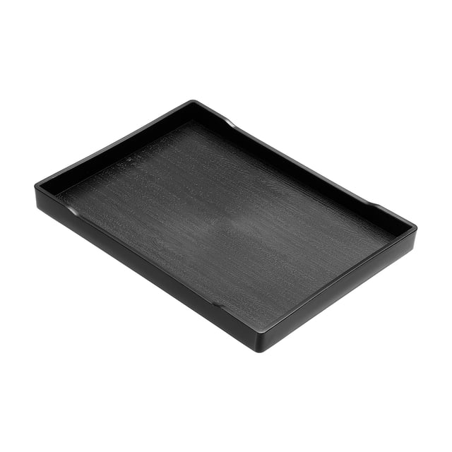 Bandeja de comida rápida Uxcell 8x4", bandeja rectangular de plástico multiusos para restaurante, hogar y cocina, negra