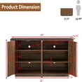 thumbnail image 3 of BFJDM 64 inch Walnut Fluted Sideboard Buffet, Faux Marble Top, Push-to-Open Design with 4 Adjustable Shelves, 3 of 11