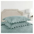 thumbnail image 4 of 3-Piece 100% Cotton Oversized Bedspread Lightweight Quilt Coverlet Embroidery Farmhouse Bedding Set (Tk Aqua Green, King (118"x106")), 4 of 8