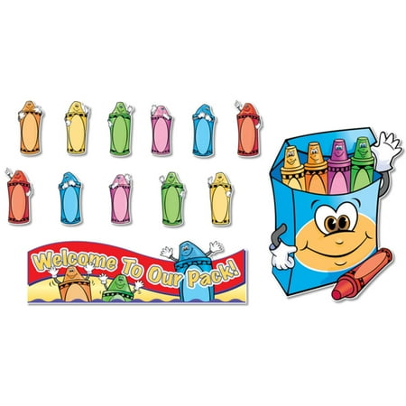 UPC: 0859779000137 | NST3004 – Welcome to Our Pack Crayons Bulletin Board Set by North Star Teacher Resource