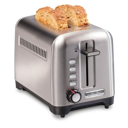 Hamilton Beach Professional 2 Slice Toaster  Deep & Wide Slots for Artisan & Homemade Bread Slices  with Sure-Toast Technology  Stainless Steel  22991