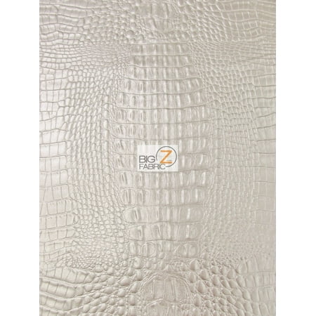 Dot Embossed Leather - Alligator Embossed Vinyl Faux Leather Pleather Fabric / Sterling Silver / Sold By The Yard