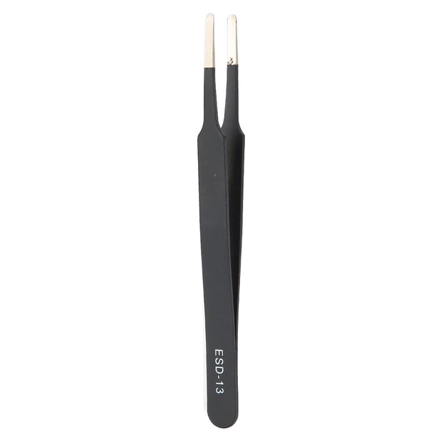 Pinzas de punta plana, 2 pinzas antiestáticas de acero inoxidable ESD-13 Pinzas antiestáticas probadas y confiables