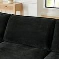 thumbnail image 6 of Modern Minimalist Towel Fabric L-Shaped Sectional Sofa with Ottoman, 110.2"x58.7"x33.1", Black, 6 of 11