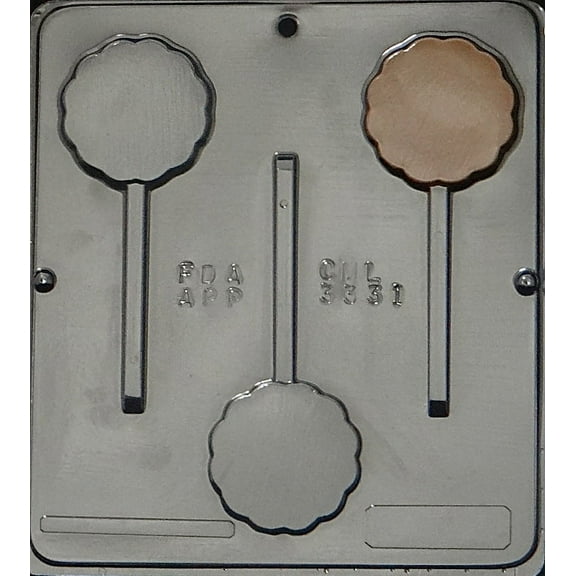 3331 Plain Round Scalloped Lollipop Chocolate Candy Mold