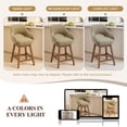 thumbnail image 3 of EOP Modern Swivel Bar Stools Set of 6, 25" Upholstered Counter Height Bar Stools with Wood Legs & Curved Back, Mid Century Bar Chairs for Kitchen Island Pub, Camel, 3 of 12