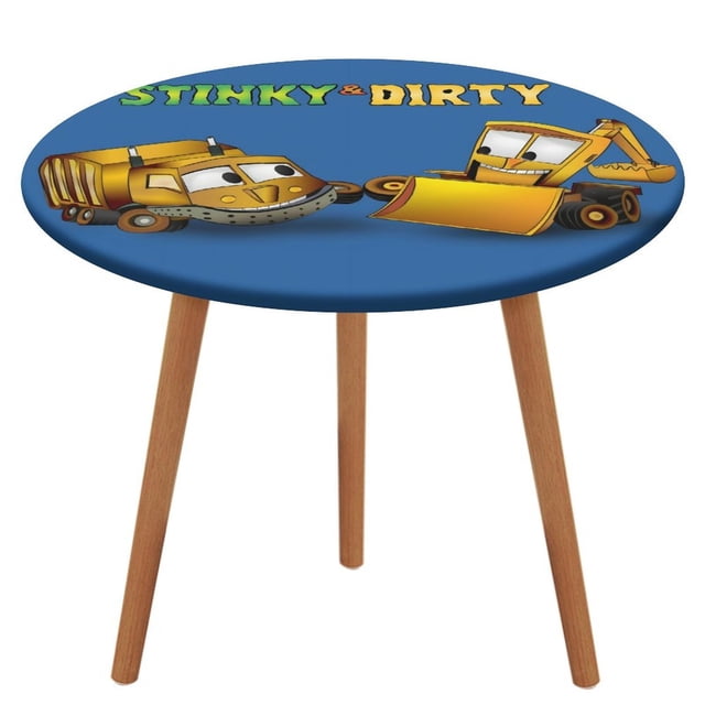 Stinky y Dirty-theme Fitted Round Tablecloths Elastic Edged Table Covers Waterproof Table Cloth for Kitchen Holiday Party Tables Decor 150cm