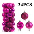 thumbnail image 3 of Juego de 24 adornos navideños de bolas de 8 cm, de plástico pintado, para colgar en el árbol de Navidad, accesorios de decoración navideña, 3 of 5