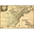 thumbnail image 2 of Vintage Maps 18x14 Black Ornate Wood Framed with Double Matting Museum Art Print Titled - British Possessions at the Time of the War of Independence 1777, 2 of 4
