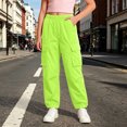 thumbnail image 2 of XIYON Girls Cargo Pants Casual Trousers for Outdoor Daily Wear Comfortable Streetwear Pants for Girls 13-14 Years, 2 of 4