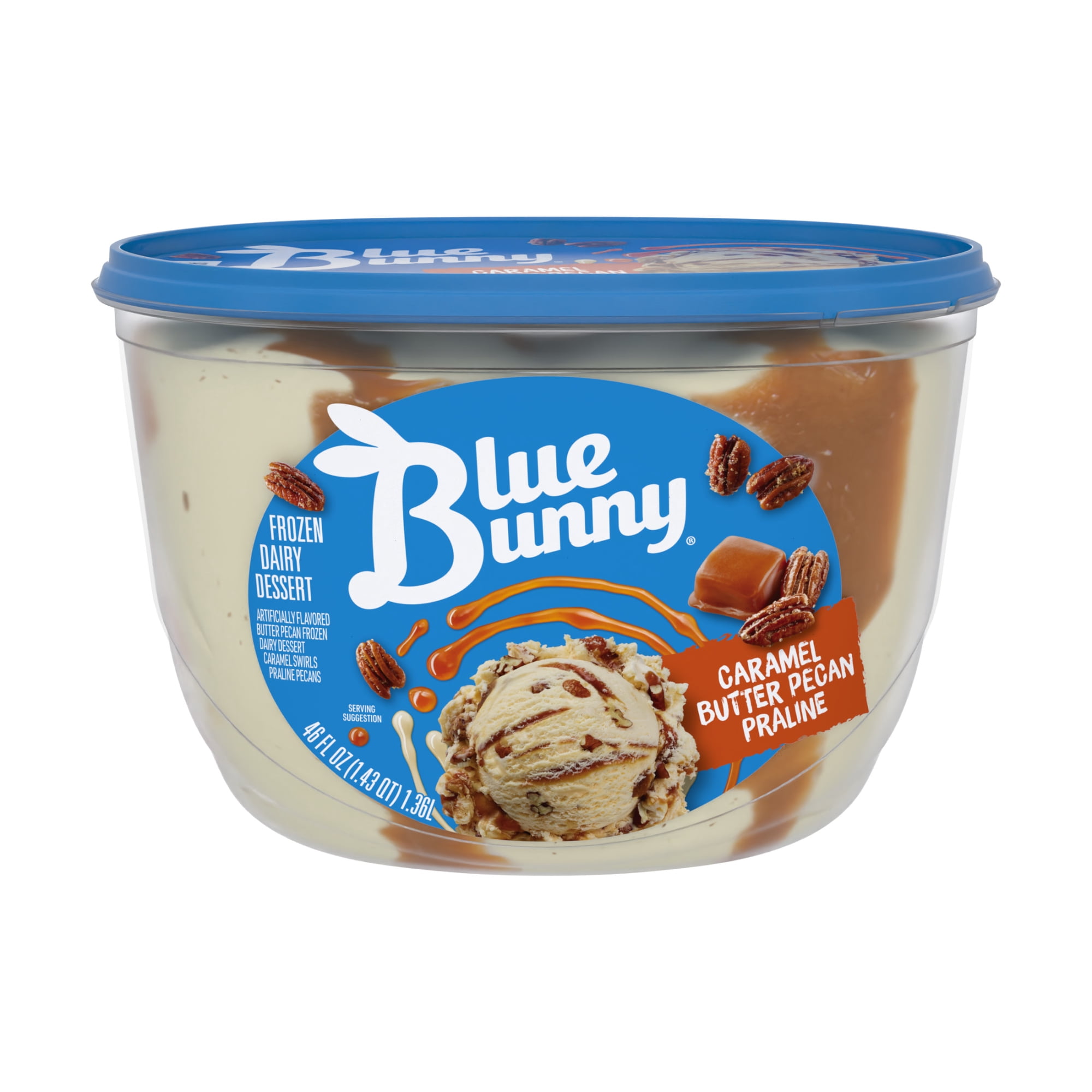 Blue Bunny Caramel Butter Pecan Praline Premium Frozen Dessert, 46 fl oz