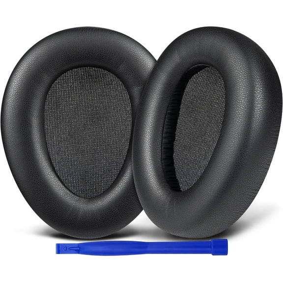 SOULWIT Professional Replacement Ear Pads for JLab JBuds Lux ANC Wireless Headphones, Earpads Cushions with Soft Protein Leather, High-Density Noise Isolation Foam - Black