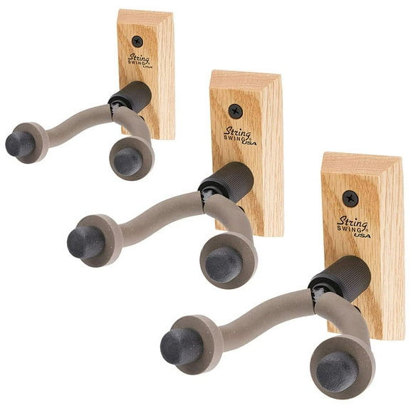 Colgadores de guitarra para montaje en pared String Swing, roble (paquete de 3) CC01-O