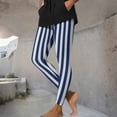 thumbnail image 5 of Elvqul Halloween Leggings for Women Plus Size Pants Stretch Dark Blue Striped High Waist Athletic Juniors Leggings Pants, 5 of 9