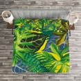 thumbnail image 3 of Ambesonne Plant Quilted Bedspread Set 3 Pcs, Exotic Leaves Watercolor, King Size, Multicolor, 3 of 3