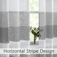 thumbnail image 4 of Uptown Home Gray Charcoal Stripe Color Block Window Sheer Curtain Panel for Living Room Linen Texture Farmhouse Grommets Drapes, 40"x63"x2, 4 of 5