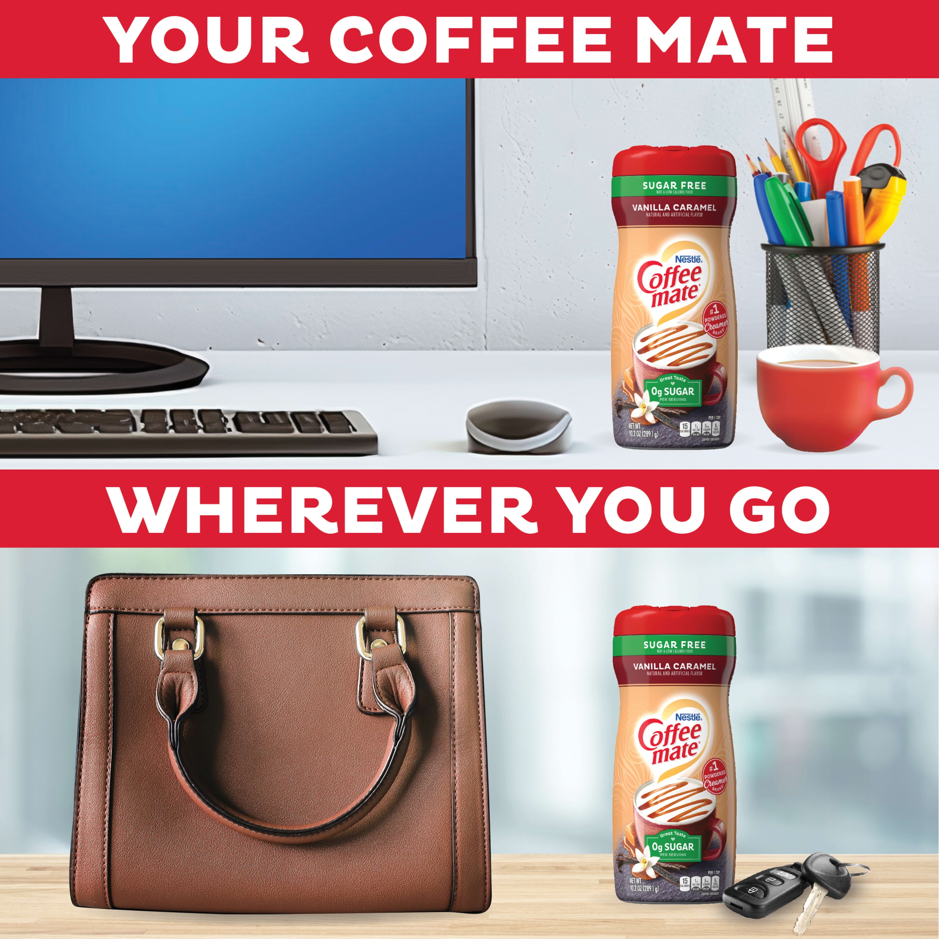 (6 pack) Coffee mate Vanilla Caramel Sugar-Free Powder Coffee Creamer, 10.2 oz