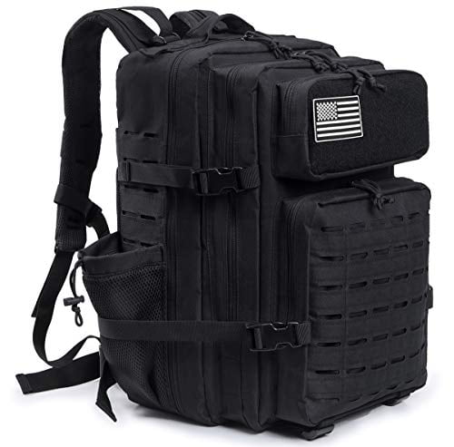 QT&QY 45L Outdoor Backpack for Men Crossfit Molle Hiking Daypack Travel Rucksack 3 Day Camping Pack
