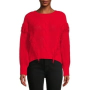 No Boundaries Juniors' Chenille Fringe Sweater