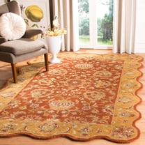 Safavieh Heritage Seymour Oriental Wool Area Rug, Red/Natural, 2'3" x 4' Scalloped