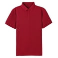 thumbnail image 2 of HAOTAGS Polo Shirts for Men, Short Sleeve Button-Up Shirts Turn-Down Collar Casual Fashion Tops Red 2XL, 2 of 8