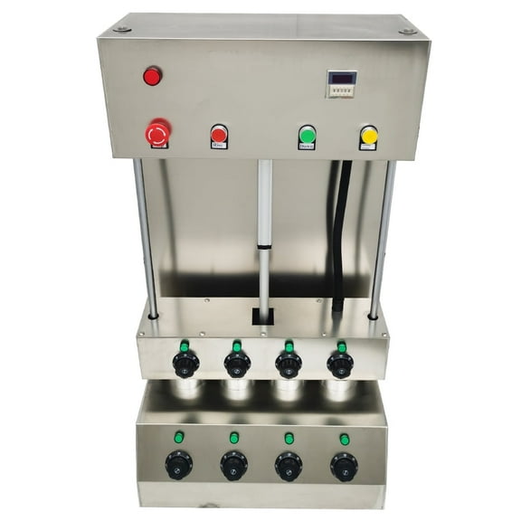 Pizza Forming Machine Pizza Cone Spiral Shape Forming Machine with 4 Cone Mold Stainless Steel Silver 110V