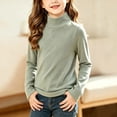thumbnail image 2 of UAYOTSE Girls Long Sleeve Mock Neck Shirt Solid Color Stretchy Soft Base Layer Underwear Top, 2 of 9