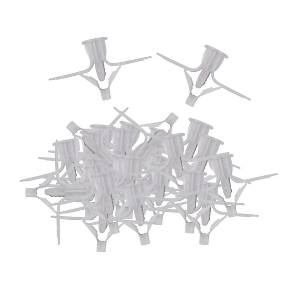 100 Pieces Plasterboard Plugs Screws Hardware Hollow Drywall Cavity Wall Fixings White