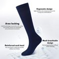 thumbnail image 2 of Unisex Plain High Elastic Compression Socks Knee-high Closed Toe Mesh Breathable Non-slip Stockings, 2 of 5