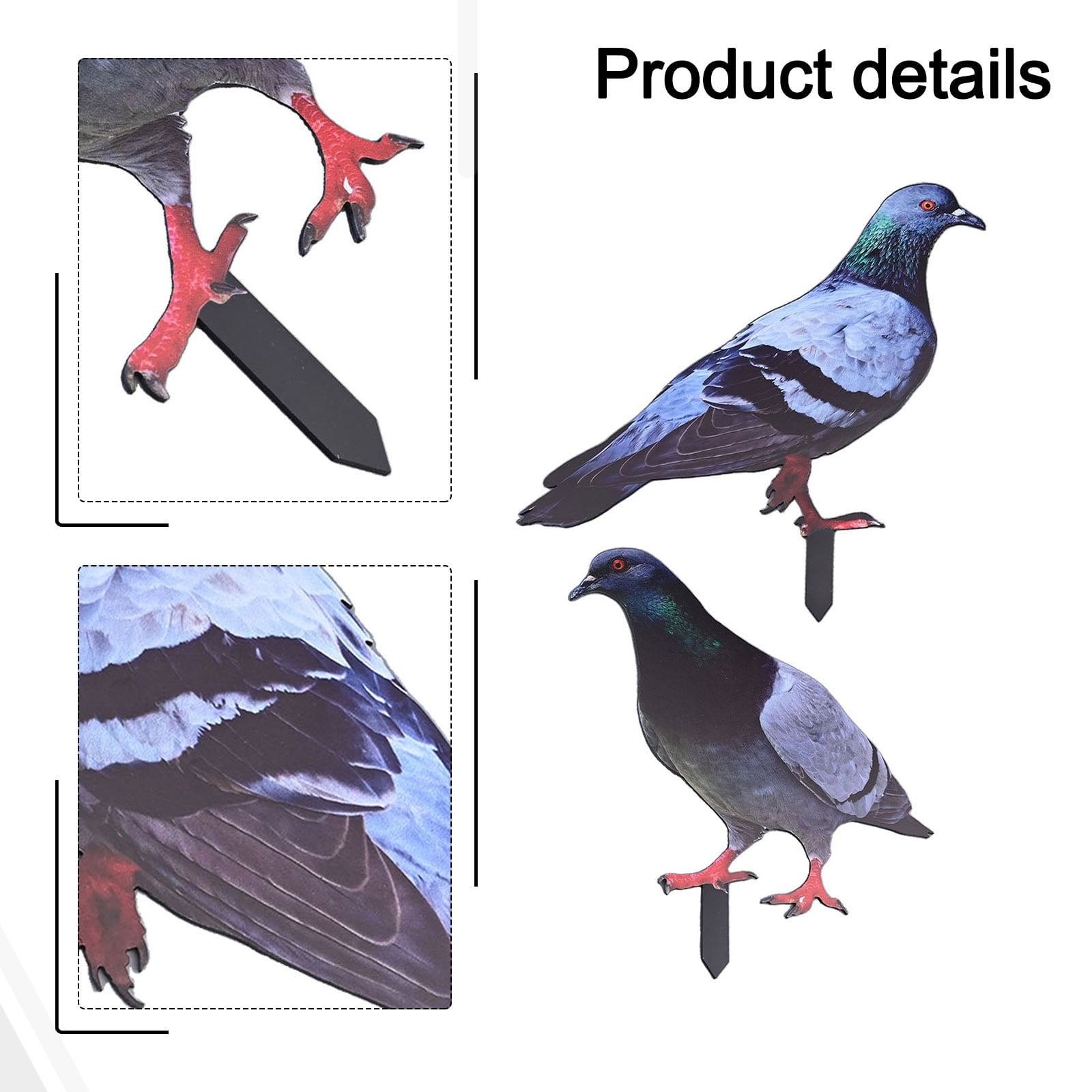 KDJ 2D Acrylic Garden Pigeon Statue Wild Pigeon Sculpture Yard Decor Farm Card - for Home Decor