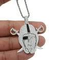 thumbnail image 2 of Real Genuine Sterling Silver 26+ Grams 4.50 Cwt. Simulated Diamond 14K White Gold Finish Oakland Sports Custom Pendant Charm + Free Chain, 2 of 4