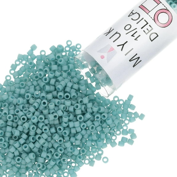 Miyuki Delica Seed Beads – Size 11/0 (1.6 mm), DB0375, Matte Metallic Light Aqua, 7.2 g, Approx. 1440 Beads