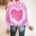 thumbnail image 5 of FAIWAD Women's Tie Dye Pullover Sweatshirts Long Sleeve Round Neck Heart Print Casual Plus Size Sweatshirts, 5 of 6