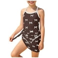 thumbnail image 5 of NIEWTR Girls Swimsuit Set Comfortable Soft Breathable And Stylish With Bow Print Swimwear Beach Bathing Suit for Summer Vacation 9-10 Years Coffee, 5 of 7