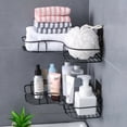 thumbnail image 6 of Bathroom Kitchen Shower Caddy Shelf Triangular Wall Corner Rack Organizer Holder Triangle Basket No Drilling, Design for Bathroom Bedroom Living Room and Kitchen 1 PC, 6 of 7
