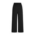 thumbnail image 6 of ClodeEU Women's High Waisted Wide Leg Pants ,Casual Loose Fit Business Work Trousers with Pockets Black,Womens Plus S, 6 of 7