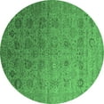 thumbnail image 1 of Ahgly Company Indoor Round Oriental Emerald Green Industrial Area Rugs, 3' Round, 1 of 4