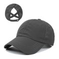 thumbnail image 1 of summer solid color baseball cap women's sports casual cross ponytail cap mesh quick-drying half-empty peaked cap, 1 of 5