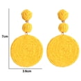 thumbnail image 2 of Pendientes de bola de rafia boho para mujer, pendientes colgantes redondos de rafia individuales - Joyas de resort de playa de verano, 2 of 5