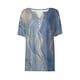 thumbnail image 4 of Camiseta para Mujer Camiseta Estampada Botón Manga Corta Diario Fin de Semana Moda Básica Cuello en V Top Regular Azul Claro / 3XL, 4 of 5