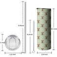 thumbnail image 5 of 20oz Green Highland Cow Flower Pattern Skinny Tumblers Stainless Steel Tumbler with Lid and Straw,Vacuum Insulated Double Wall Travel Tumbler Cups with Cleaning Brush for Coffee,Tea, 5 of 6