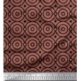 thumbnail image 1 of Soimoi Brown Rayon Fabric Dots & Circle Geometric Printed Craft Fabric by the Yard 56 Inch Wide, 1 of 3