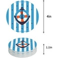 thumbnail image 1 of POGLIP Stripe Anchor Set of 8 Round Coaster for Drinks, Absorbent Ceramic Stone Coasters Cup Mat with Cork Base for Home Kitchen Room Coffee Table Bar Decor, 1 of 5