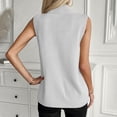 thumbnail image 6 of Fewfanhot Women's Mock Neck Knit Sleeveless Vest, Asymmetrical Wrap Split Sweater Tank, Casual Loose Fit Knitwear Top, S-XL, 6 of 7