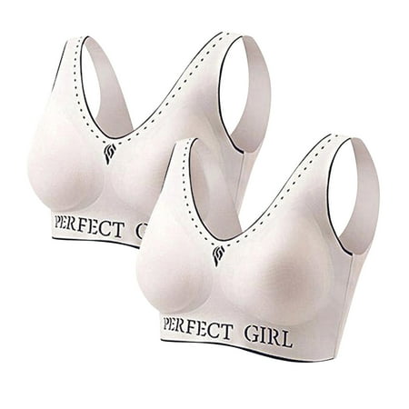 

Rovga Women Micro Solid Wireless Bras 2-Pack Seamless Bra