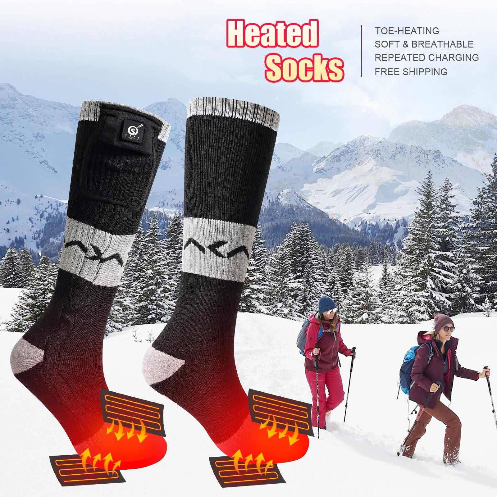 Sun Will 7.4V 2200mAh Electric Heated Scoks,Rechargeable Warm Compression Socks for Women Men S-XL